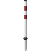 KICKBACK  bollard |  60 mm | with ground socket type for casting in concrete | white with red reflecting stripes